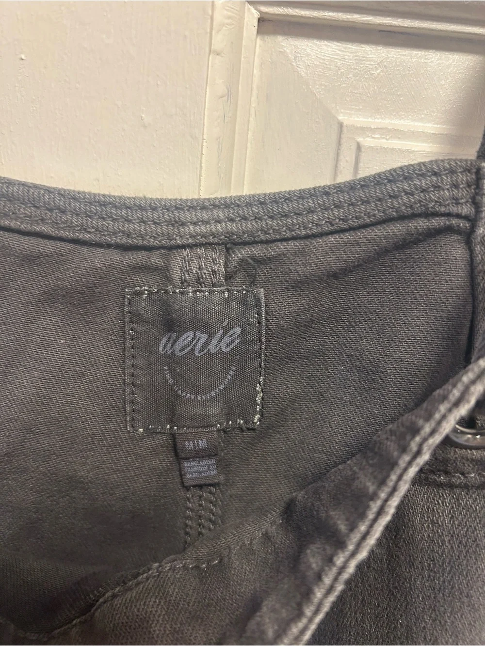 aerie Black Denim Overall Romper - Picture 2 of 2